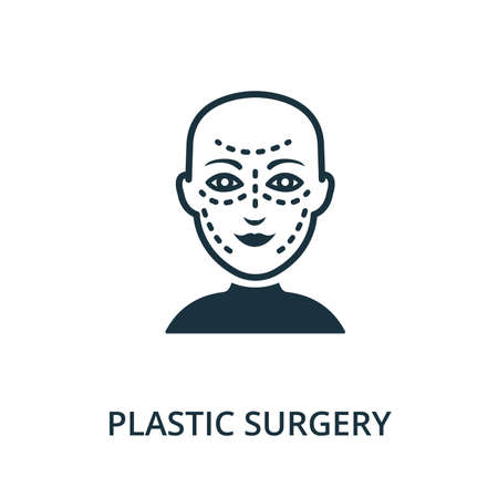 Plastic Surgery icon. Simple line element Plastic Surgery symbol for templates, web design and infographicsのイラスト素材