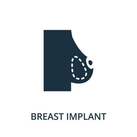 Breast Implant icon from plastic surgery collection. Simple line element Breast Implant symbol for templates, web design and infographicsのイラスト素材