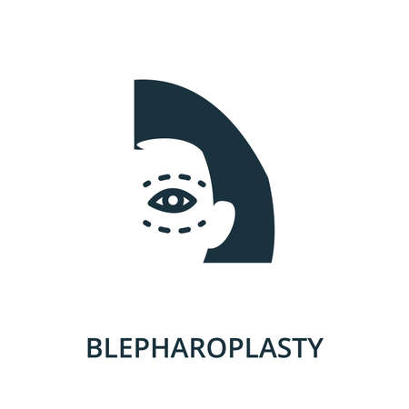 Blepharoplasty icon from plastic surgery collection. Simple line element Blepharoplasty symbol for templates, web design and infographicsのイラスト素材