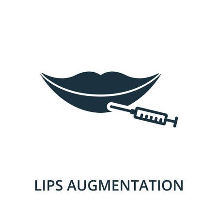 Lips Augmentation icon from plastic surgery collection. Simple line element Lips Augmentation symbol for templates, web design and infographicsのイラスト素材