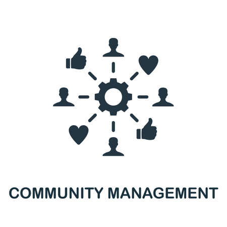 Community Management icon. Simple creative element. Filled Community Management icon for templates, infographics and moreのイラスト素材