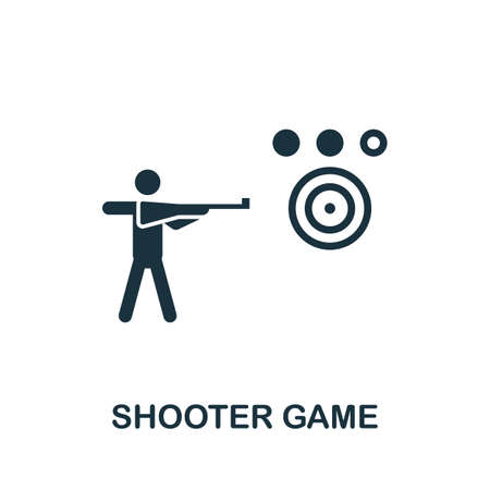 Shooter Game icon. Simple element from game development collection. Filled Shooter Game icon for templates, infographics and moreのイラスト素材