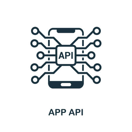 App Api icon. Simple element from app development collection. Filled App Api icon for templates, infographics and moreのイラスト素材