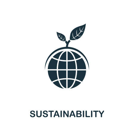 Sustainability icon. Simple element from life skills collection. Filled Sustainability icon for templates, infographics and moreのイラスト素材