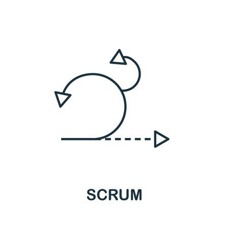 Scrum icon. Simple line element from agile collection. Filled Scrum icon for templates, infographics and more.のイラスト素材