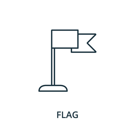 Flag icon. Simple line element from navigation collection. Filled Flag icon for templates, infographics and more.のイラスト素材