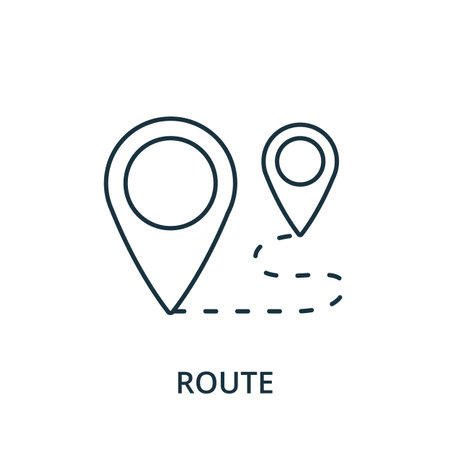 Route icon. Simple line element from navigation collection. Filled Route icon for templates, infographics and more.のイラスト素材