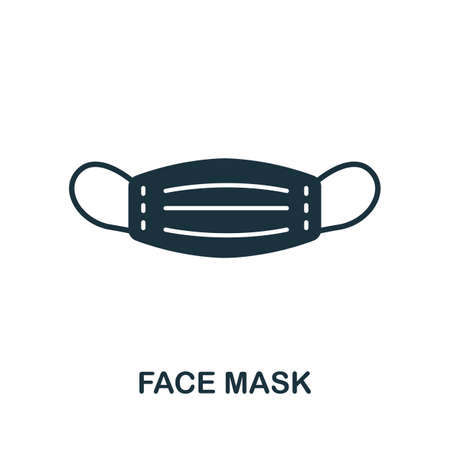 Face Mask icon. Simple element from medical services collection. Filled monochrome Face Mask icon for templates, infographics and bannersのイラスト素材