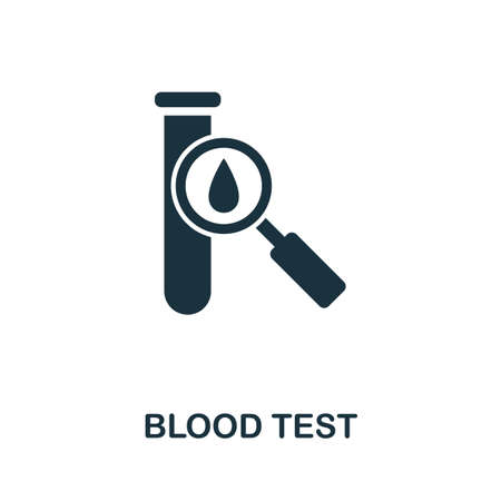 Blood Test icon. Simple element from medical services collection. Filled monochrome Blood Test icon for templates, infographics and bannersのイラスト素材
