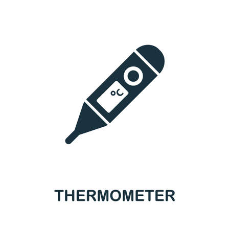 Thermometer icon. Simple element from medical services collection. Filled monochrome Thermometer...