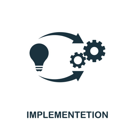 Implementetion icon. Simple creative element. Filled monochrome Implementetion icon for templates, infographics and bannersのイラスト素材