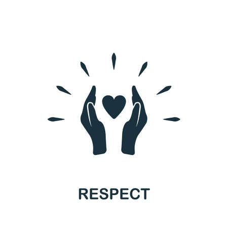 Respect icon. Simple creative element. Filled monochrome Respect icon for templates, infographics and bannersのイラスト素材