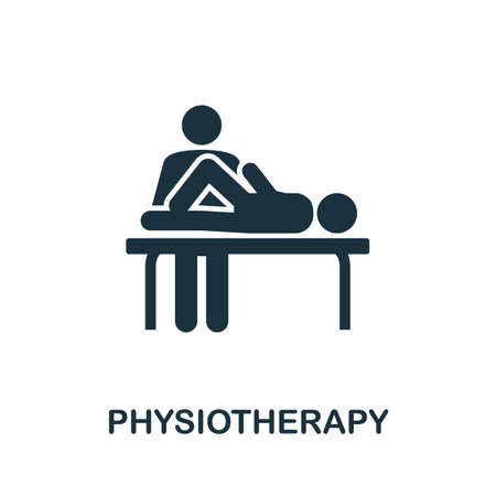 Physiotherapy icon. Simple creative element. Filled monochrome Physiotherapy icon for templates, infographics and bannersのイラスト素材