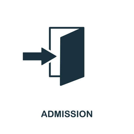 Admission icon. Simple creative element. Filled monochrome Admission icon for templates, infographics and bannersのイラスト素材