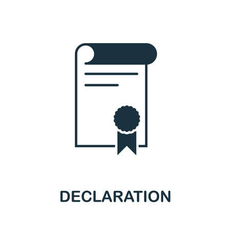 Declaration icon. Simple creative element. Filled monochrome Declaration icon for templates, infographics and bannersのイラスト素材