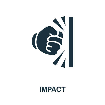 Impact icon. Simple creative element. Filled monochrome Impact icon for templates, infographics and bannersのイラスト素材