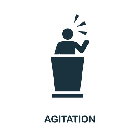 Agitation icon. Simple creative element. Filled monochrome Agitation icon for templates, infographics and bannersのイラスト素材