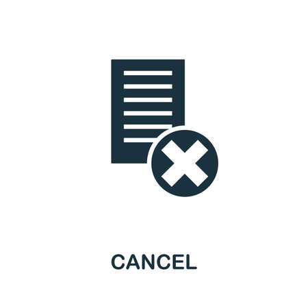 Cancel icon. Simple creative element. Filled monochrome Cancel icon for templates, infographics and...