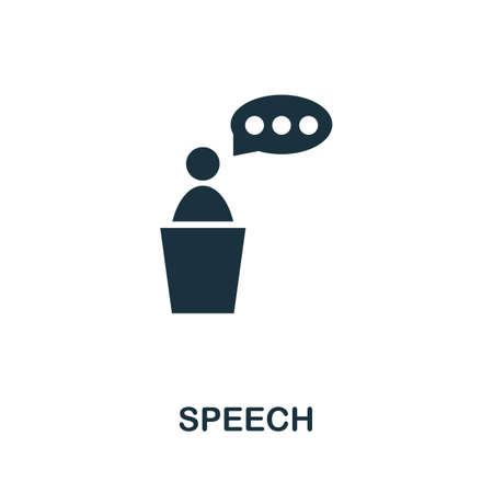 Speech icon. Simple creative element. Filled monochrome Speech icon for templates, infographics and bannersのイラスト素材