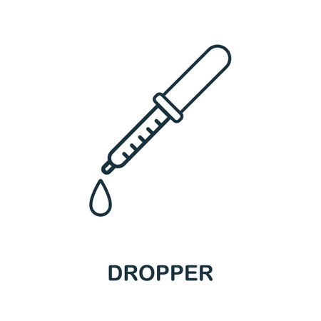 Dropper icon. Simple element from medical services collection. Filled monochrome Dropper icon for templates, infographics and bannersのイラスト素材