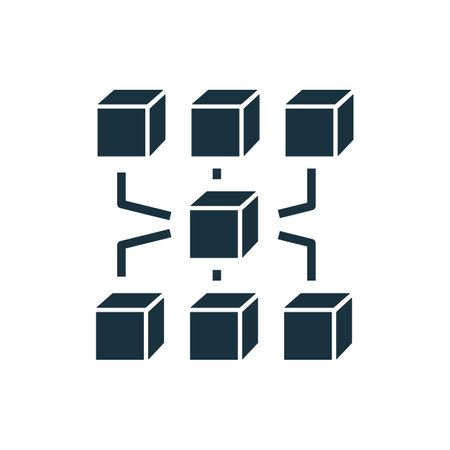 Blockchain Innovation icon. Simple creative element. Filled monochrome Blockchain Innovation icon for templates, infographics and bannersのイラスト素材