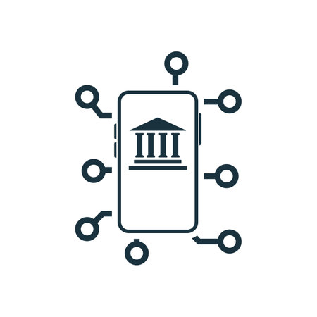 Neobanking icon. Simple creative element. Filled monochrome Neobanking icon for templates, infographics and bannersのイラスト素材