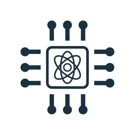 Quantum Computing icon. Simple creative element. Filled monochrome Quantum Computing icon for templates, infographics and bannersのイラスト素材
