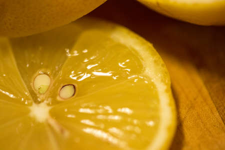 shot of a lemon slice in macroの写真素材