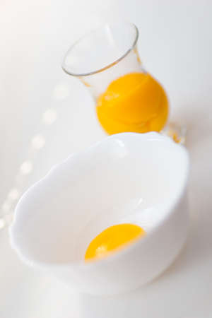 Close up of egg yolkの写真素材