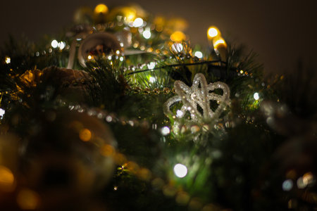 Christmas christmas tree festively decorated downsightの写真素材