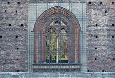 Old church window in the old town of Gdansk, Polandの写真素材