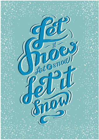 let it snow postcard inscriptionのイラスト素材