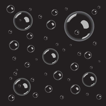 Black bubbles background. Vector illustration.のイラスト素材