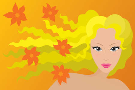 Spring type of female appearance. Vector illustration.のイラスト素材