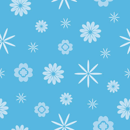 Vector blue floral seamless background のイラスト素材