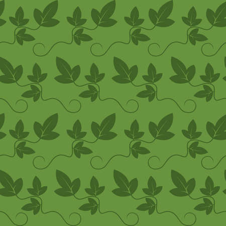 Vector seamless background with green leaves.のイラスト素材