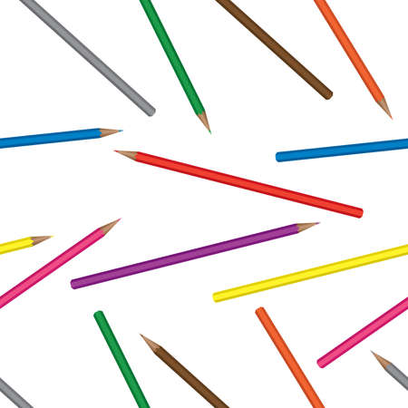 Vector seamless background with coloured pencils.のイラスト素材