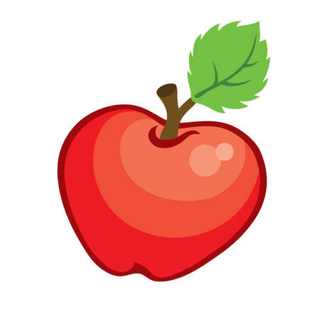 A red apple isolated on white background.のイラスト素材