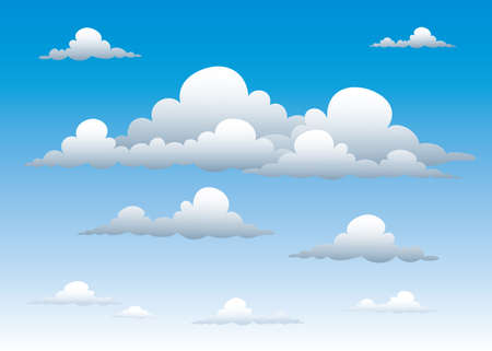 illustration of the cloudy blue sky.のイラスト素材