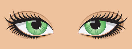 A pair of green eyes.のイラスト素材