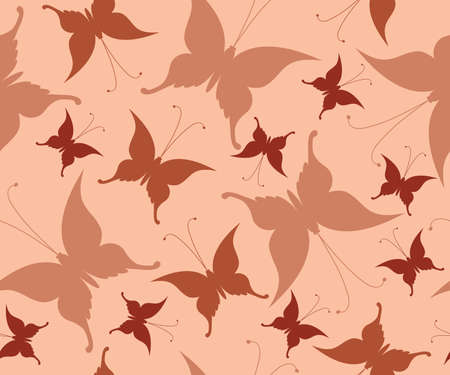 Seamless background with retro butterflies.のイラスト素材
