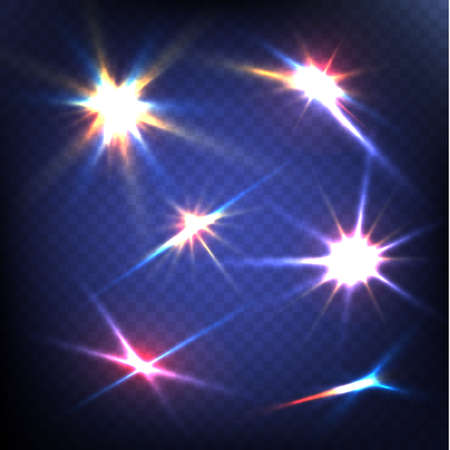 Abstract image of lighting flare. Set vectorのイラスト素材