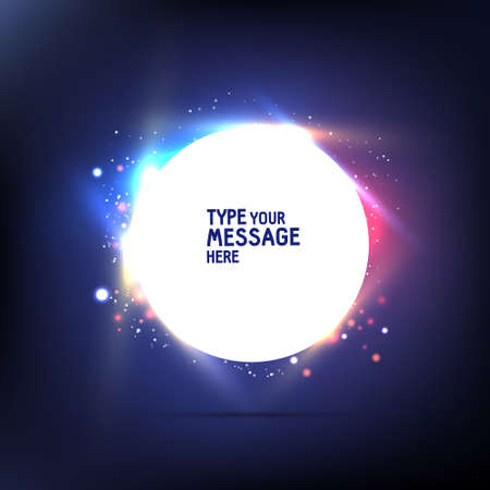 Vector illustration of white paper round bubble. Circle banner.のイラスト素材