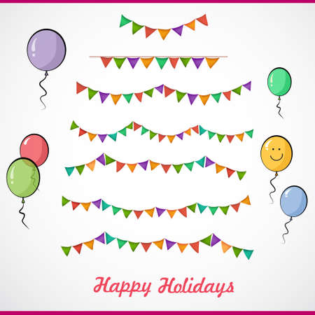 Color Glossy Balloons Set Vector Illustrationのイラスト素材