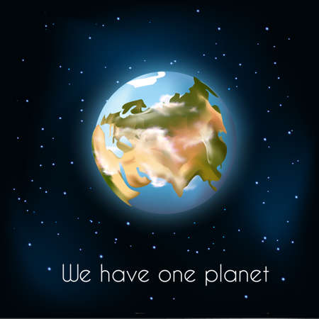 Style vector illustration of earth planet. We have one planet.