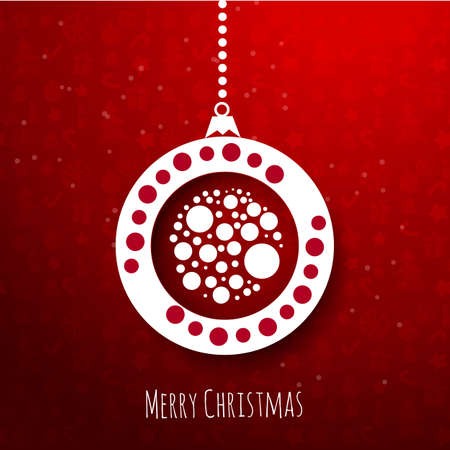 Christmas ball on red backgroundのイラスト素材