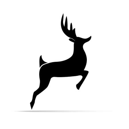 silhouette deer with great antler / animal / vector illustrationのイラスト素材