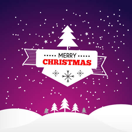 Merry Christmas greeting card with badge.のイラスト素材
