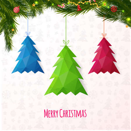 Xmas trees on pattern backgroundのイラスト素材