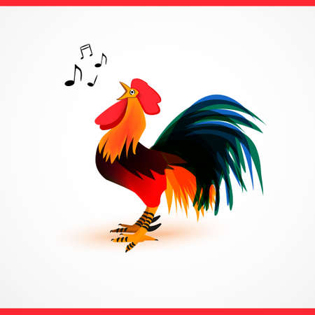 the cock vector illustration. Poultry farmingのイラスト素材